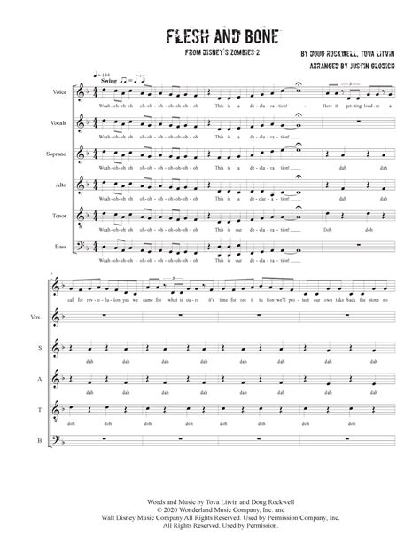 Flesh Bone Arr Justin Glodich By Doug Rockwell Sheet Music For