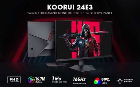 Koorui 24 Inch Gaming Monitor 165hz Ips 1080p 1ms Adaptive Sync