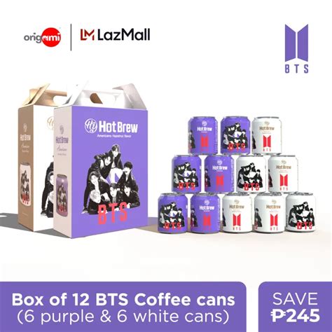 BTS Hot Brew Hazelnut Americano Canned Coffee White Purple Pack Of Lazada PH