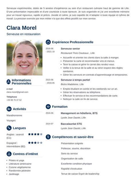 Cv Parfait Exemple Pour Faire Le Meilleur Cv En