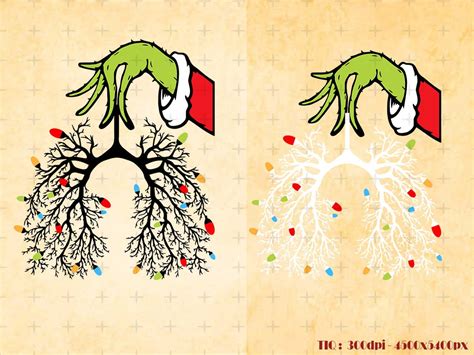 Respiratory Therapist Christmas Png Lung Christmas Lights Png