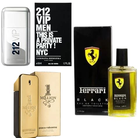 Kit Perfumes Masculinos Vip Men Ferrari Black One Million Ml