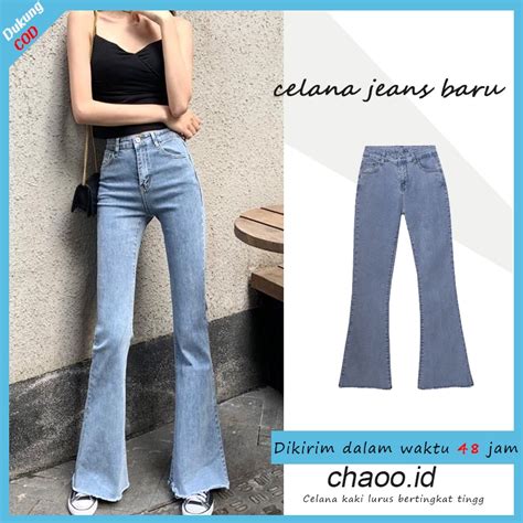 Jual Celana Jeans Melebar Pinggang Tinggi Korean Style Yang Cocok Untuk