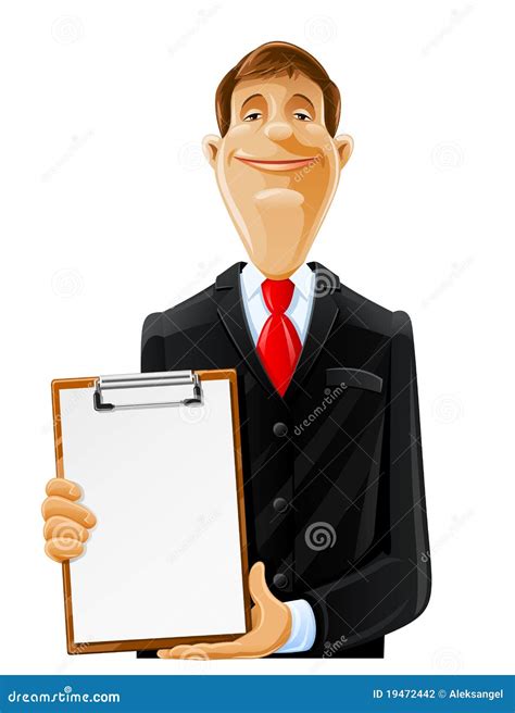 Handsome Man With Clipboard Stock Vector Illustration Of Clerk