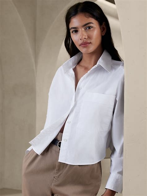 The Boxy Crop Shirt Banana Republic