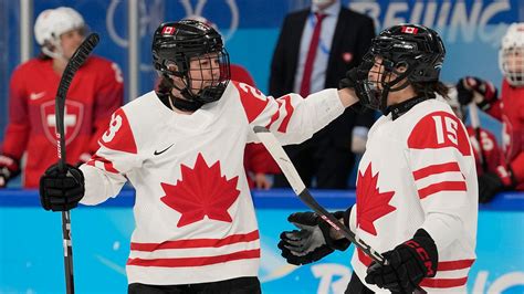 Canada women's ice hockey routs Swiss 10-3, advances to Olympic gold ...