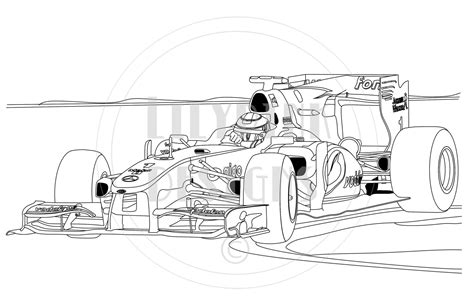 Formel 1 Auto Skizze Eine Skizze Eines Autos Stock Abbildung