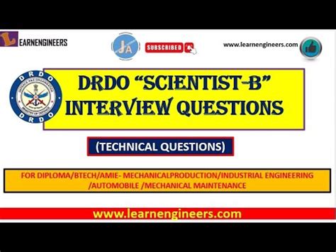 DRDO SCIENTIST B TECHNICAL INTERVIEW QUESTIONS FOR MECHANICAL ALLIED