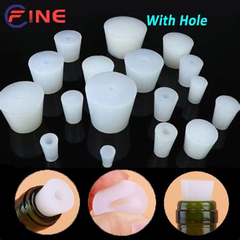 Home Brew Wine Stoppers Silicone Plug With Hole For Airlock Valve