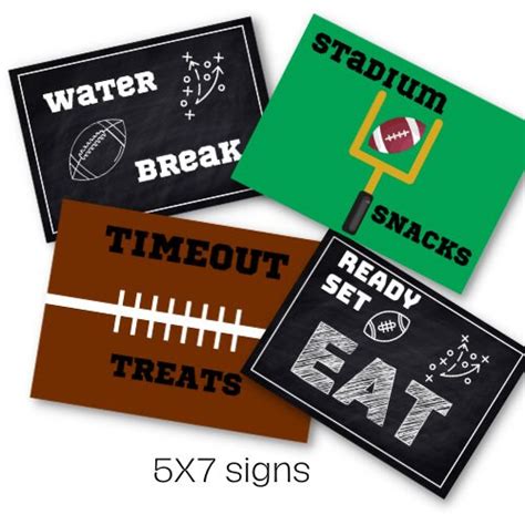 Printable Football Party Signs Football Printable Decor Super Bowl