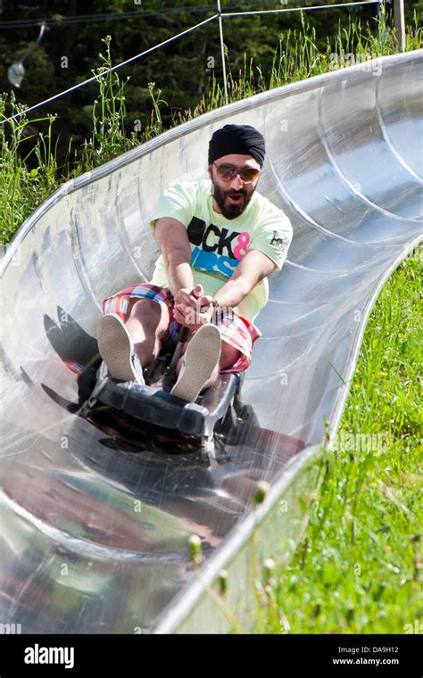 Switzerland, Lucerne canton, Pilatus, summer toboggan run Stock Photo ...