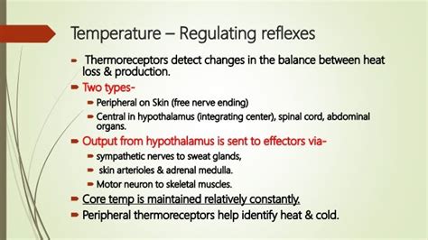 Regulation of temperature of Human body