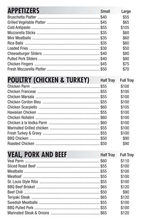 Catering Menu - 3 Sons Deli & Catering