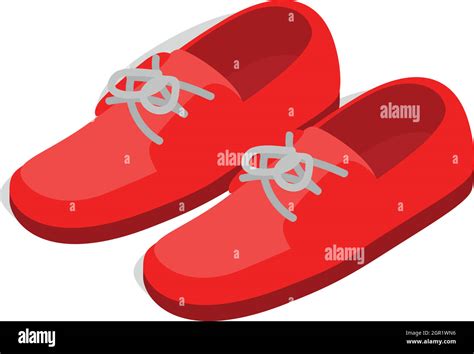 Pair Of Red Shoes Icon Isometric 3d Style Stock Vector Image And Art Alamy