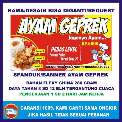 Banner ayam geprek / banner ayam bakar / banner ayam goreng banner ayam ...