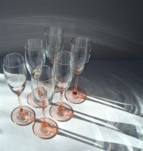 Pink EIGHT Champagne Flutes Luminarc Rosé Set of EIGHT Blush Etsy