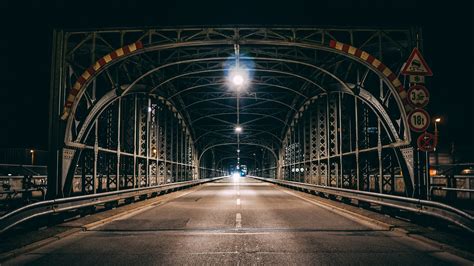 Lights Night Bridge Road Street City HD Wallpaper