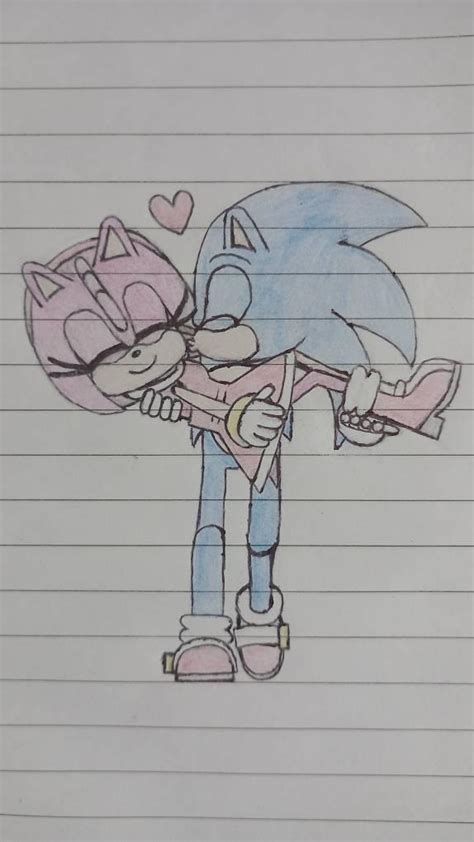 Sonic Kissing Amy by SuperheroinSMoon on DeviantArt