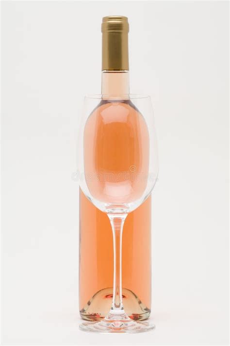 Rose Wine Bottle With Empty Glass Stock Image Image Of Dinner Close 5197169