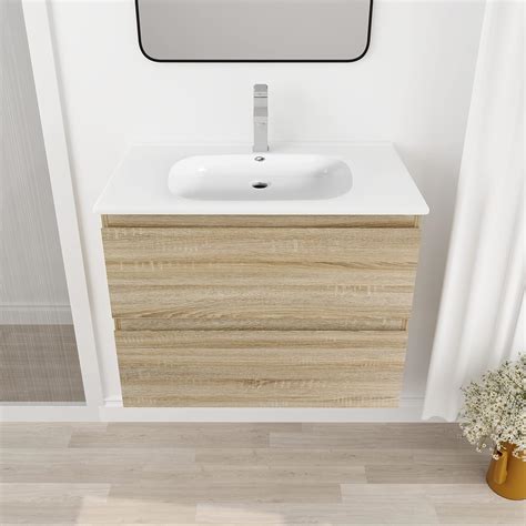 Amazon SSLine 30 Wood Bathroom Vanity With Sink Wall Mounted