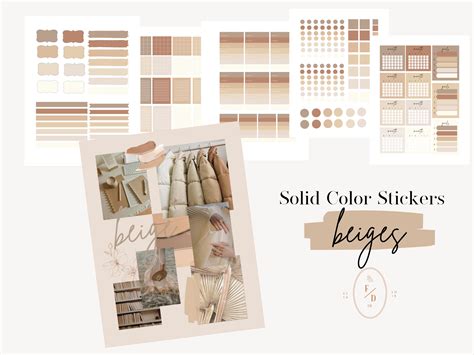 Sticker Pack Aesthetic Beige Printable Planner Stickers Etsy