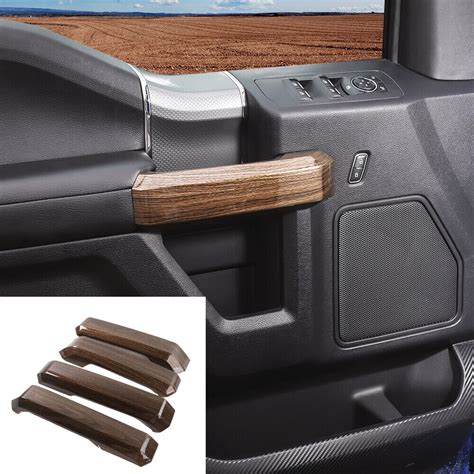 For 2015 2018 Ford F150 4pcs Interior Door Handle Cover Trims Decor Wood Grain Ebay