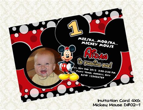 FREE Printable Mickey Mouse Birthday Invitations with Photo | Download ...