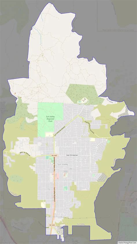 Map of Sun Valley CDP, Nevada