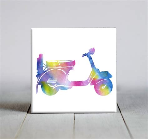 Vespa Ceramic Tile Vespa Decorative Tile Vespa Lover T Etsy