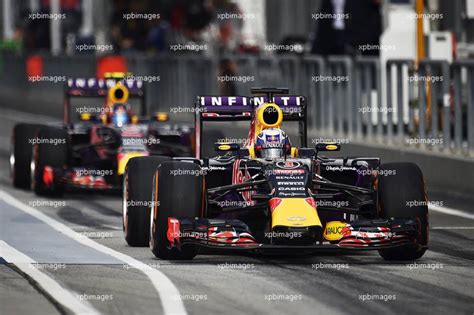 Daniel Ricciardo AUS Red Bull Racing RB11 And Team Mate Daniil Kvyat