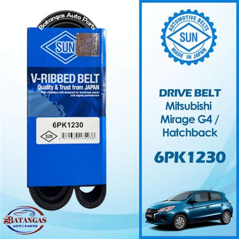 DRIVE BELT MITSUBISHI MIRAGE HATCHBACK / G4 2012-2018 6PK1230 SUN (ALT ...