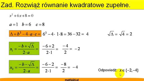 Obliczanie Delty Wyr Nik R Wnania Kwadratowego Matfiz Pl Youtube