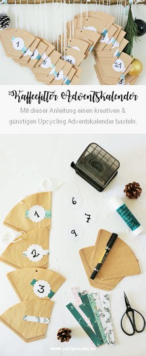 DIY Upcycling Adventskalender Mit Kaffeefilter Basteln Partystories Blog