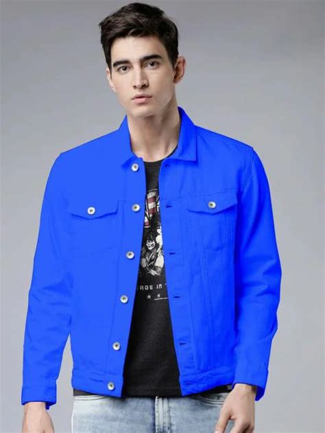 Buy Klizen Men Blue Solid Denim Full Sleeve Jacket Online At Best