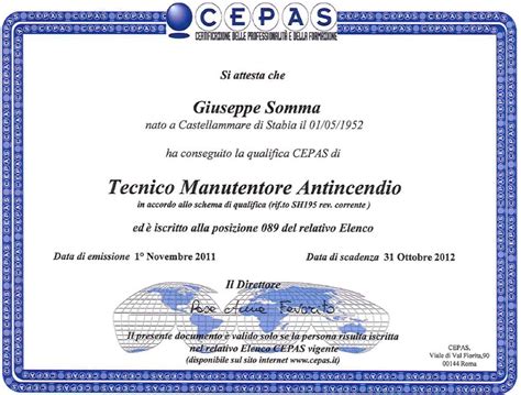 Safety Group Manutentore Antincendio Safety Certificato Cepas