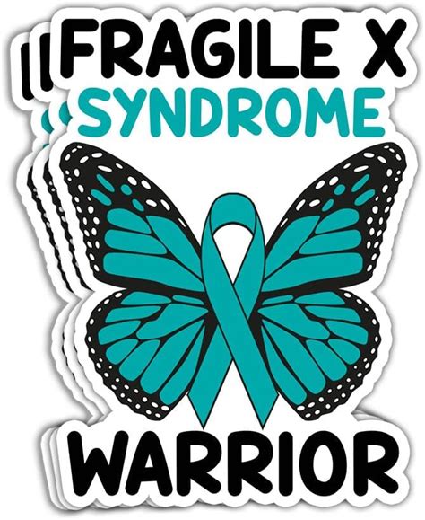 Maianey 3 Pcs Fragile X Syndrome Awareness Sticker Fragile X Syndrome Warrior