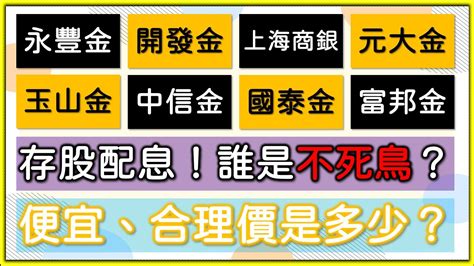 【金融股分析－富邦金、上海商銀】殖利率、便宜價、合理價分別是多少？哪一個最適合存股配息？【永豐金、開發金、上海商銀、元大金、玉山金、中信金