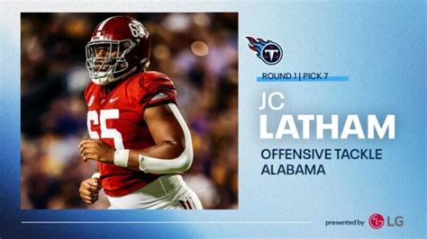 Titans Select Alabama Tackle Jc Latham In First Round Of Nfl Draft