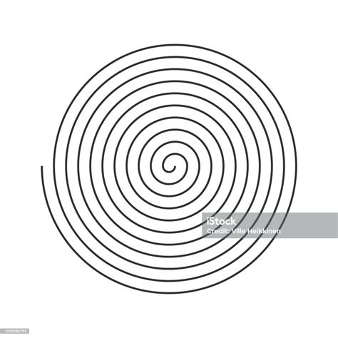 편집 가능한 스트로크 선 나선형 모양 실루엣 벡터 일러스트 이미지입니다 흰색 배경에 격리 소용돌이 소용돌이 로고 기호입니다