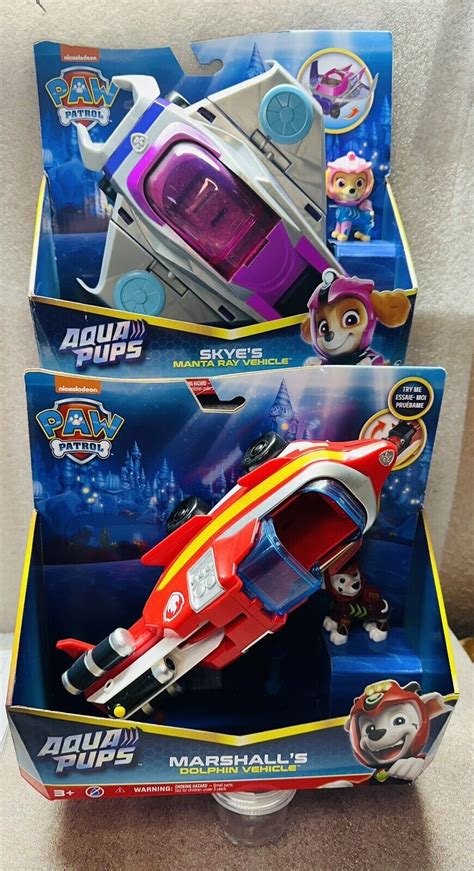 Paw Patrol Aqua Pups Marshall S Dolphin Skye S Manta Ray Vehicles