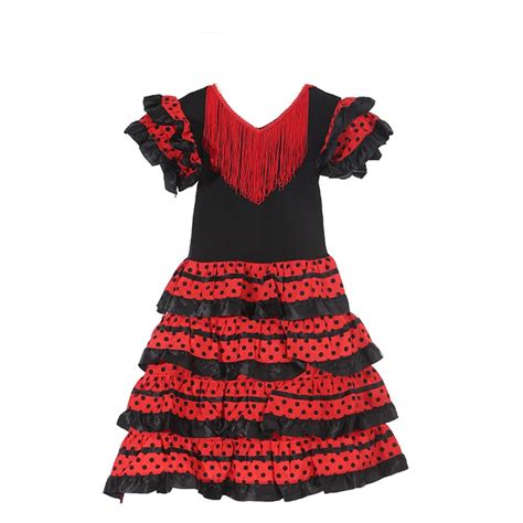 Vestido De Baile Flamenco Espa Ol Tradicional Para Ni As Falda De