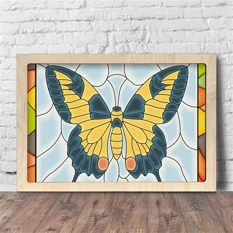 Obraz z ramką do salonu Motyl owad witraż 60x40 odr 60x40 41315202