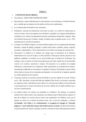 Tema 2 Historia Lit Espanola Pdf