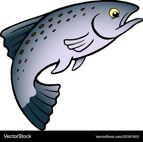 Cartoon Of A Salmon Or Trout Fish Royalty Free Vector Image