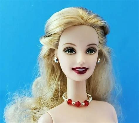 Barbie Curly Blonde Hair Nude Doll Twist At Waist Gorgeous Necklace Earrings Picclick Uk