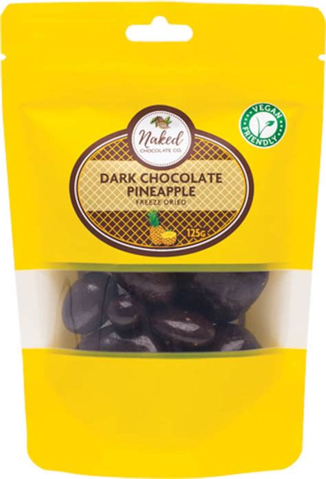Naked Chocolate Co Dark Chocolate Freeze Dried Pineapple G Healthylife