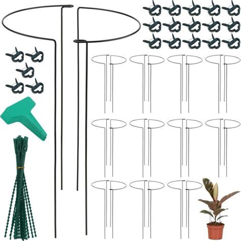 Lot de 12 piquets de support pour plantes en métal de 25 x 40 cm avec