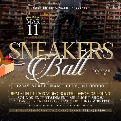 Sneakers Ball Flyer PSDRoom