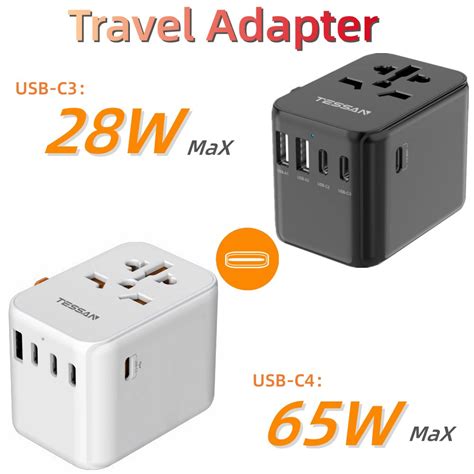 TESSAN Adapter Universal TomadaS With USB Type CPD 65W 100W