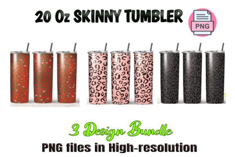 Leopard Glitter Skinny Tumbler Bundle Graphic By Sasikharn · Creative